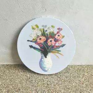 굿즈하우스 미술용 무지 백색 아트 캔버스 원형 25CM