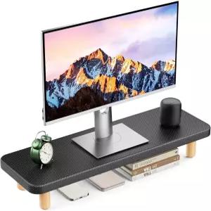 네스트닛 모니터 스탠드 라이저 및 스토리지 컴퓨터 모니터가 장착된 24인치 우드 데스크 정리함 사무실 홈