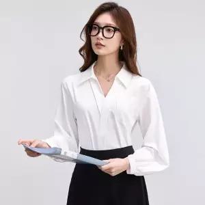 롱 오피스룩 가을 봄 여성용 셔츠 정장 루즈핏 면접 긴팔 스포M3