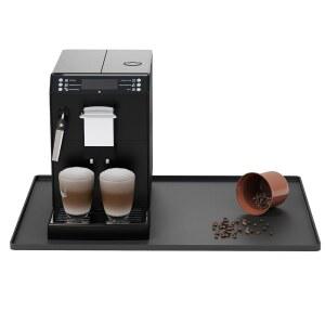 가장자리가 올라간 실리콘 커피 매트, 20인치 정리 베이킹 매트(블랙) x 식기 장착, 에스프레소 메이커 머신 15인치', 액세서리 아래 건조 조리대 정돈,