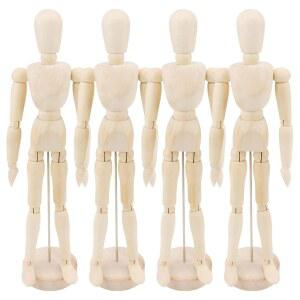 ZEONHEI 4 팩 12 인치 나무 예술가 모델, 예술 마네킹 이동 가능 드로잉 마네킹, 베이스가 있는 가능한 피규어, 드로잉, 페인팅, 홈 데코를 위한 관절형