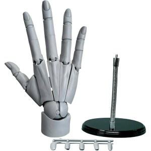손 모형. 미술 장식 장식. 인간 손의 모방. 여러 관절을 움직일 수 있습니다. (회색-오른쪽 손)