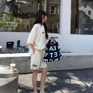 [콩심팥심]투피스 세트 여름 셔츠 라운드넥