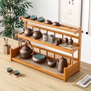 원목 찻잔 거치대 주전자 선반 디스플레이 정리대 인테리어 보관함 진열대