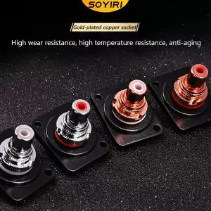 호환  SOYIRI D 유형 구리 코어 RCA 잭 빨간색 흰색 노란색 av 오디오 용접 어머니 시트 모듈 패널 시트 스