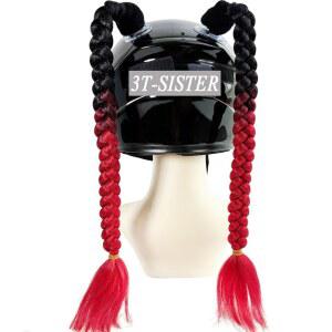 [미국배송] 오토바이 스키 자전거 헬멧 장식용 석션 컵이 달린 3T-SYSTER 땋은 양갈래 머리 2피스