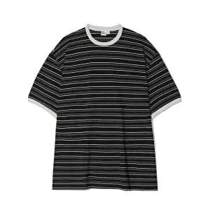 매장정품 [브랜드명] 파르티멘토 PARTIMENTO 엔지니어드 스트라이프 링거 티 블랙 PY-25193 BK 116283