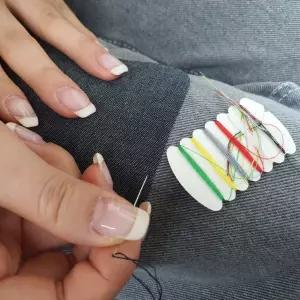 청바지 리폼 수선패치 직사각 찢어진