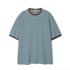 매장정품 [브랜드명] 파르티멘토 PARTIMENTO 브레튼 스트라이프 링거 티 블루 PY-25166 BL 116036