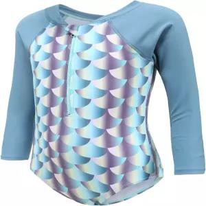 문트리 걸스 원피스 수영복 긴팔 래시 가드 지퍼 앞 UPF 50+