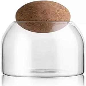 볼 코크가 있는 MOLPUJ 550ML/18온스 유리 보관 용기 음식 커피 사탕 욕실 약용 면봉 Q팁 홀더가 귀여운