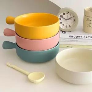 손잡이접시 오븐용 세라믹 손잡이 그릇 라면볼 파스타 샐러드 1P