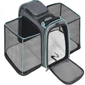 페센 확장형 반려견 및 반려동물 캐리어 항공사 승인 소프트 펫 통기성 접이식 디자인 소형견 고양이 토끼