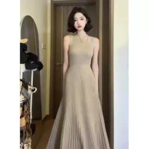 여사친 니트 원피스 스커트 롱 이너 코디 민소매 슬림핏 플리츠 스포M1