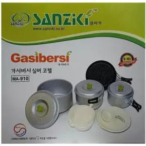 캠핑 백패킹 냄비 식기 그릇 실버 코펠 세트 10인용 조리도구