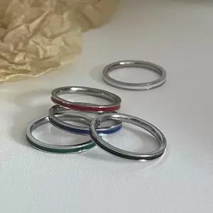 반지 여름 추천 실버 남녀공용 커플반지 커플링 우정링 컬러 에폭시 써지컬 써지컬스틸