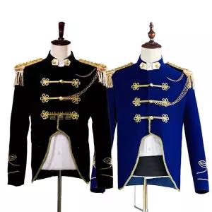 화려한 군악대 의상 블루 복장 무대 공연 축제 졸업사진 연주복 경비대 의장대 푸른