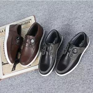 남성용 소가죽 로퍼 다이얼 편안한 단화