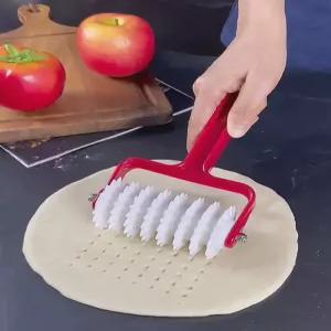 피자 롤러 스파이크 펀치 반죽 타공 원형 밀대 도우