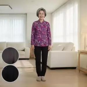 기모 바지 겨울 팬츠 방한 중년 밴딩