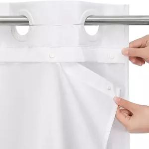 샤워 커튼 라이너 교체용 미토빌라 PEVA 스냅 후크 원단 없음 욕실 현대적인 홈 호텔 욕실용 탈착식 발수