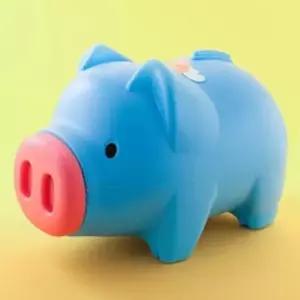 [문구] 돼지저금통 왕대형 블루 인테리어용저금통 복돼지저금통