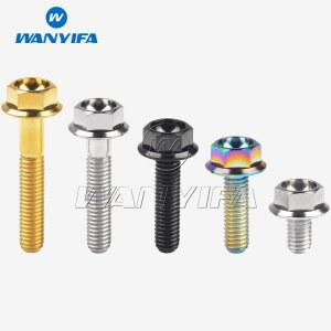 Wa ifa 티타늄 볼트 M6x10 15 20 25 30 35mm DIN6921 오토바이 개조용 플랜지 머리 나사