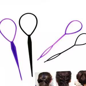 보라색 머리 묶고 빼는 기구 올림머리 고정 도구 밴드 WFFV6WH