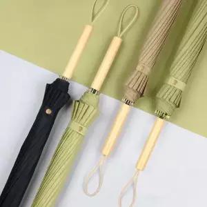 파스텔 자동 장우산 일자 우드핸들/이쁜 고급 우산 WFG077S