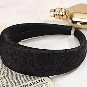 헤어밴드머리띠 펄 볼륨 블랙 여아헤어밴드 WFG19FQ