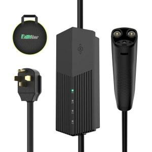 RhEVchar 레벨 2 테슬라 충전기 40A 9.6KW 전기차 충전기(NACS 240V NEMA 14-50 플러그 모바일 28FT 케이블, 테슬라용 조정 가능한 현재 스마트 차량 충전소)