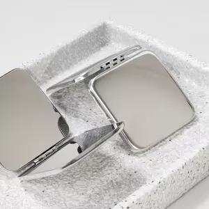 스텐 양면 손거울 사각