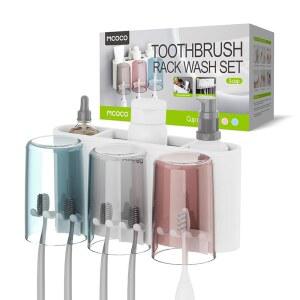 욕실용 MCOCO 칫솔 홀더 벽걸이 칫솔 홀더, 3개의 큰 수납 슬롯 칫솔 홀더 3컵