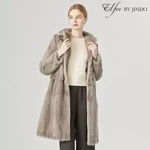 진도모피 최초가 2790000원 진도 Elfee 풀스킨 휘메일 밍크 롱코트 E8W3EC13 1170721