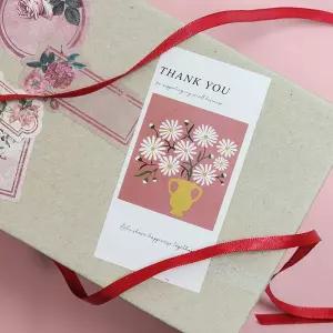 들꽃 감사 세로 스티커 화병