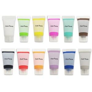 DGAGA 12 컬러 초크 페이스트 세트, 스크린 인쇄 잉크, 스텐실용 스타터 페인트, 자체 접착 실크 스텐실 페이스트, 스크린용 보드 페인트 DIY 홈 아트 크래프트 10G/Jar