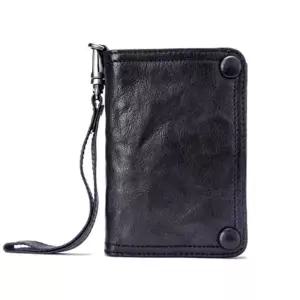 패션 정품 가죽 지갑 클러치, 머니 클립 카드 짧은 지퍼 포켓