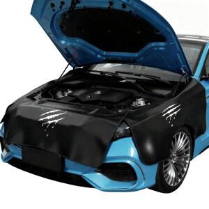 정비사용 톈샤오 펜더 커버, 정비사 세단, 트럭 및 SUV를 위한 강력한 자석과 후크가 장착된 3개의 극세사 가죽 프로텍터 매트 블랙