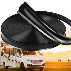 RVRAY RV 트림 몰딩 삽입 풍화 제거 외부 | 자외선 차단 비닐 윈도우 코너 내구성 있는 보호(1인치 - 100피트, 검은색)