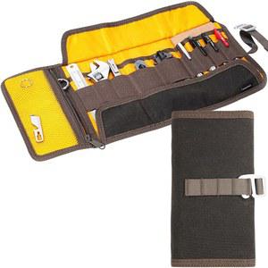 롤업 툴백 정리함, 펜 애호가 및 기술을 위한 작은 도구 롤, 왁스 캔버스 파우치 펜백 케이스 연필용 탄성 루프가 있는 멀티 포켓, 아트 서플라이, 하드 드라이브 - EDC