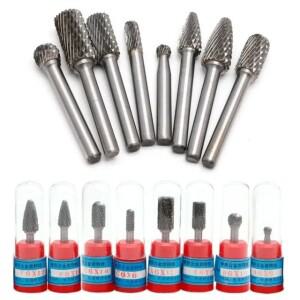 8개 6mm-12mm ACDF 초경 로터리 버 비트 CNC 조각용 1/4