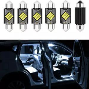 HEVLE 6PCS DE3175 LED 돔 전구 매우 밝은 31mm DE3021 6428 6430 7065 1.22인치 인테리어 자동차 페스툰