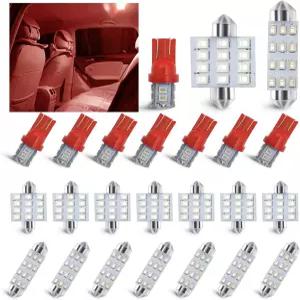 스티마트 24 PCS 실내 자동차 조명 돔 경차 전구 키트 세트 T10 31mm 41mm LED 교체 플레이트 지도 도어