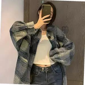 여성 롱 코트 봄 셔츠 자켓 남방 모직 가을 겨울 체크 디자인