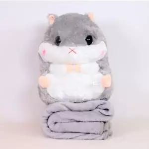 햄스터담요 햄스터 인형 + 무릎 담요 햄찌 극세사 쿠션 90x160 햄찌인형