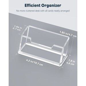 유니라이프 아크릴 60장의 명함 데스크톱 클리어 정리함 슬롯 홀더 디스플레이 스탠드 데스크 남녀 용량 전시 카드 오피스