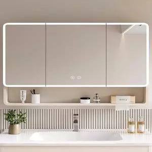 욕실 수납장 상부장 선반형 슬라이딩 거울 수건장 벽걸이