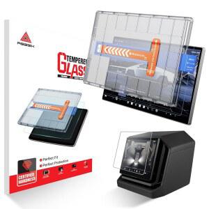 테슬라 사이버트럭 매트 스크린 프로텍터 - [더 이상 눈부심과 지문 없음] 2024 2025 액세서리 전면 18.5인치 및 후면 9.4인치용 9H+ 얼티밋 강화 유리 장착 프레임 키트