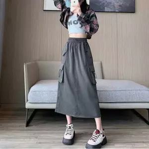 캐주얼 감성 유틸 포인트 A라인 치마