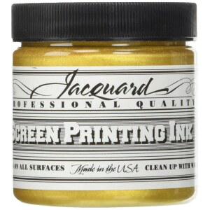 자카드 프로페셔널 스크린 인쇄 잉크, 워터 솔리저블, 4온스 병, 솔라 골드(121)